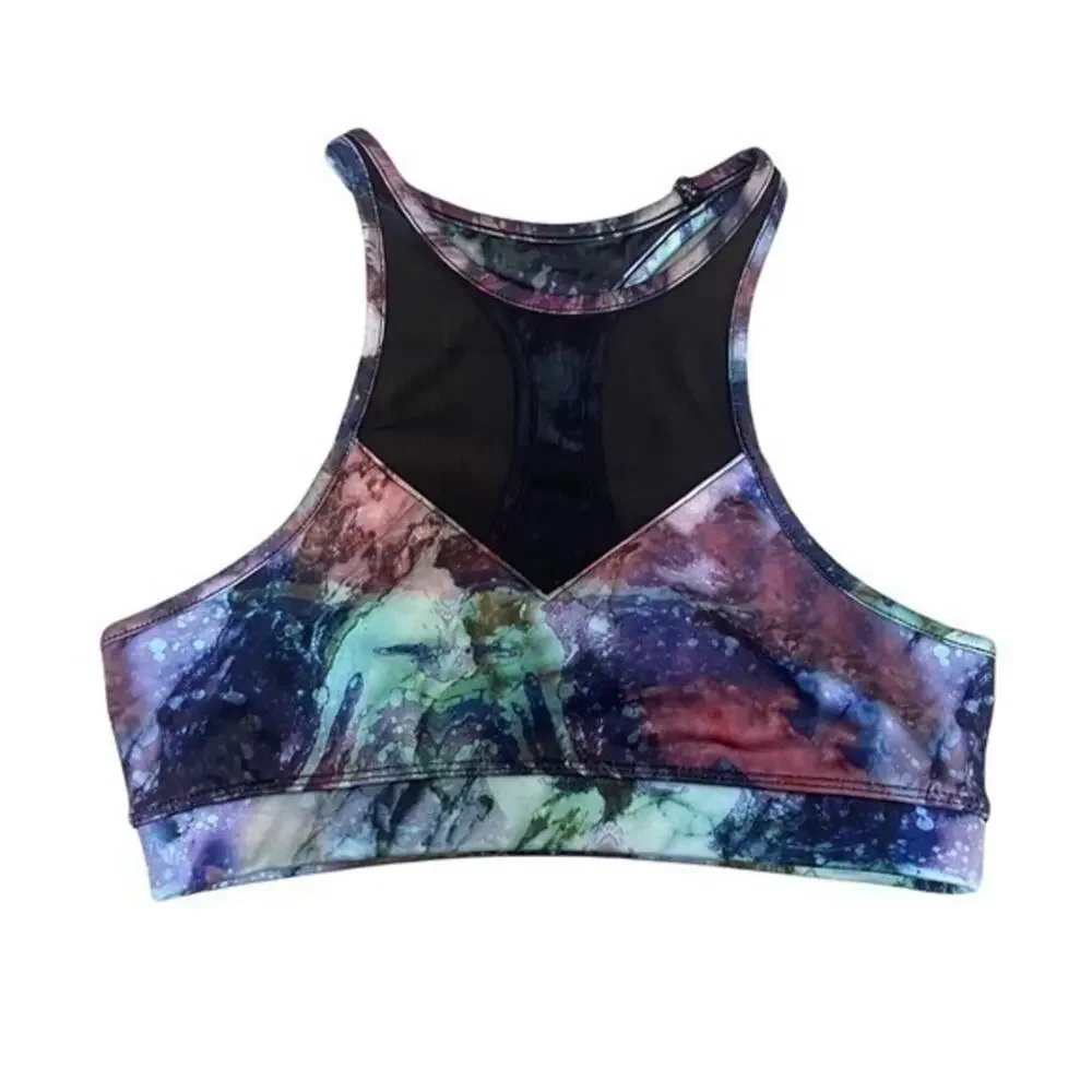 Steve Madden sports bra tie dye watercolor mesh spandex Women’s extra small